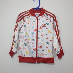 Adidas Kids Girls/Boys Trefoil Multicolor Full Zip Track Jacket Unisex 4-5
